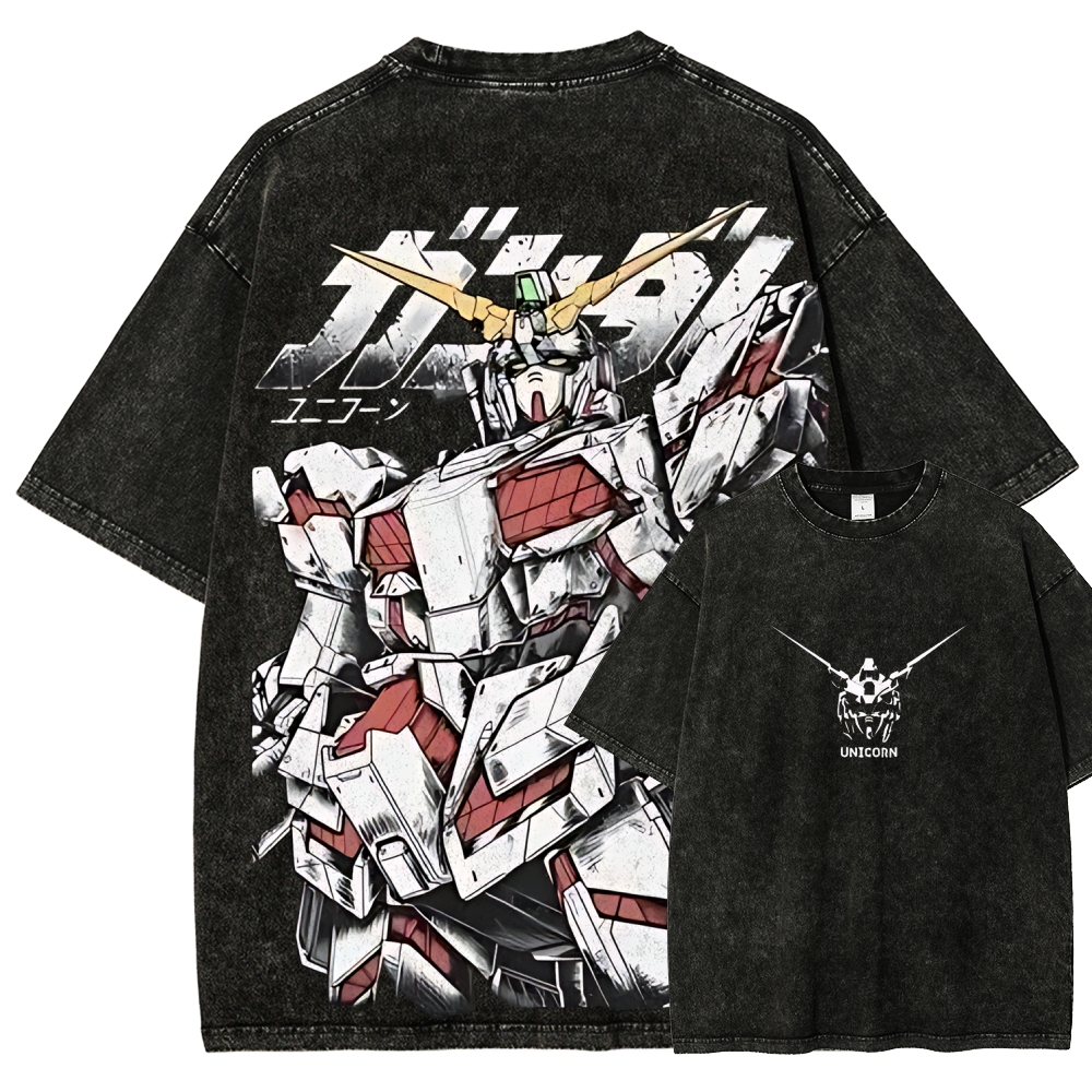 RX-78-2 RX-0 Unicorn Gundam | Unisex Fit Washed T-Shirt 2512000836