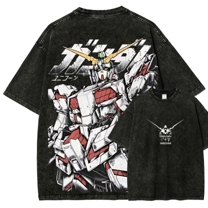 RX-78-2 RX-0 Unicorn Gundam | Unisex Fit Washed T-Shirt 2512000836