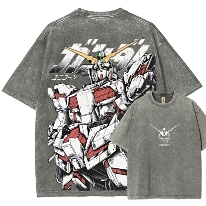 RX-78-2 RX-0 Unicorn Gundam | Unisex Fit Washed T-Shirt 2512000836