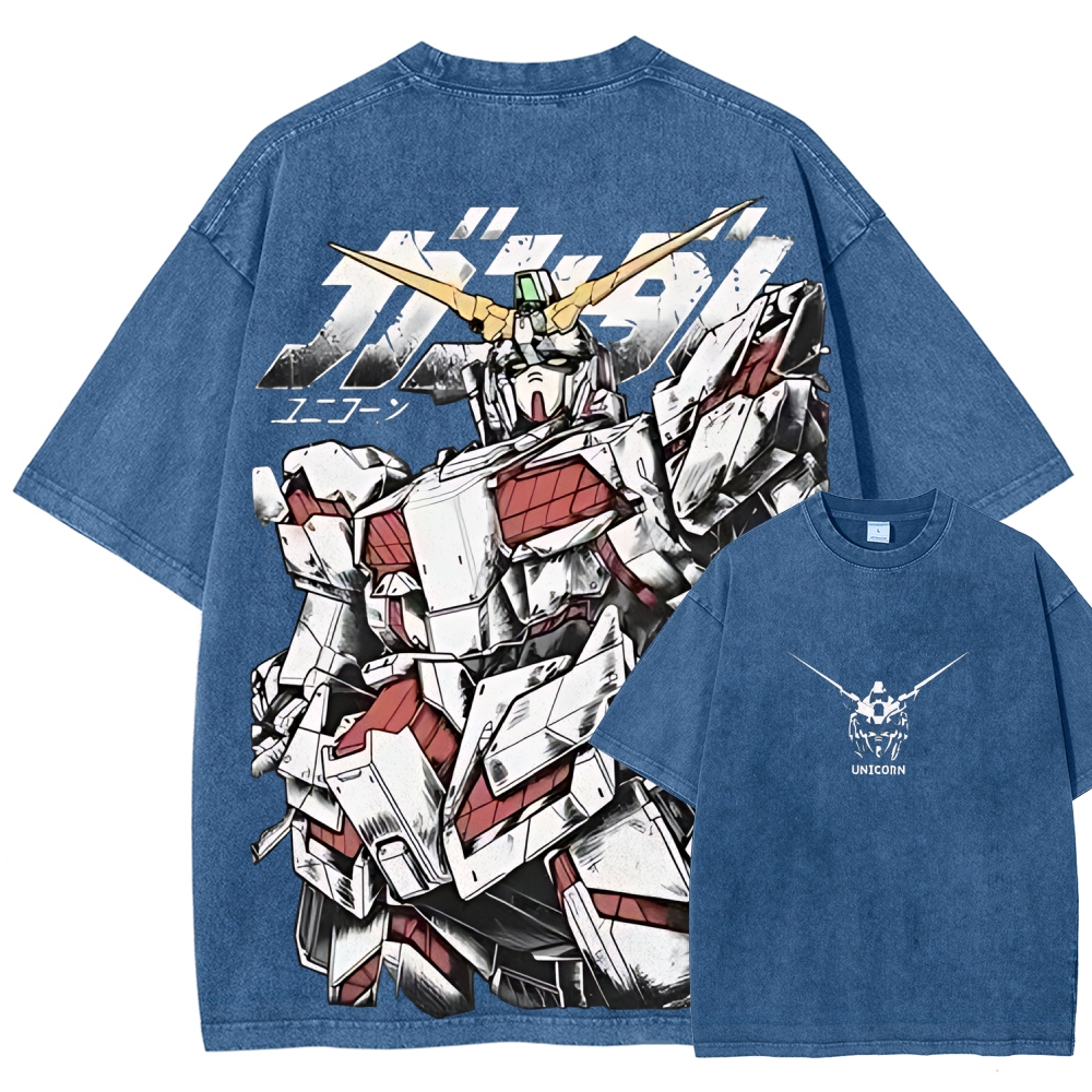 RX-78-2 RX-0 Unicorn Gundam | Unisex Fit Washed T-Shirt 2512000836