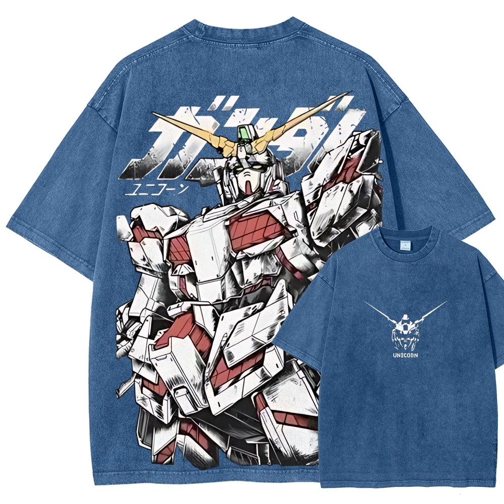 RX-78-2 RX-0 Unicorn Gundam | Unisex Fit Washed T-Shirt 2512000836