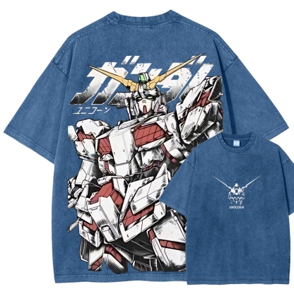 RX-78-2 RX-0 Unicorn Gundam | Unisex Fit Washed T-Shirt 2512000836