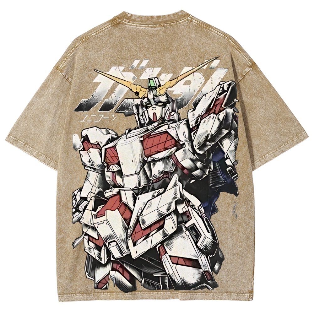 RX-78-2 RX-0 Unicorn Gundam | Unisex Fit Washed T-Shirt 2512000836
