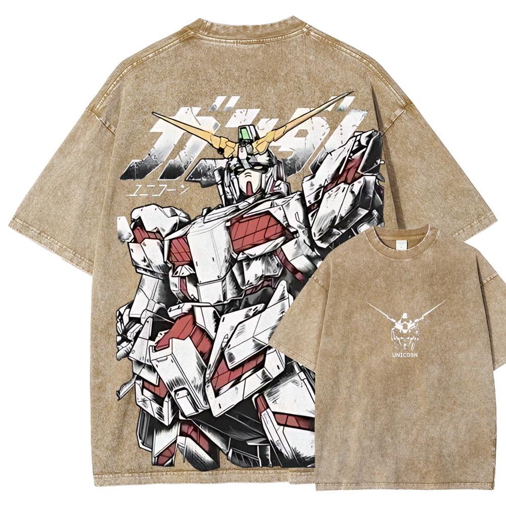 RX-78-2 RX-0 Unicorn Gundam | Unisex Fit Washed T-Shirt 2512000836