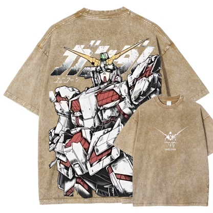 RX-78-2 RX-0 Unicorn Gundam | Unisex Fit Washed T-Shirt 2512000836
