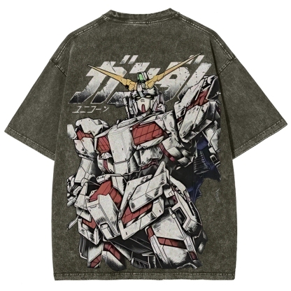 RX-78-2 RX-0 Unicorn Gundam | Unisex Fit Washed T-Shirt 2512000836