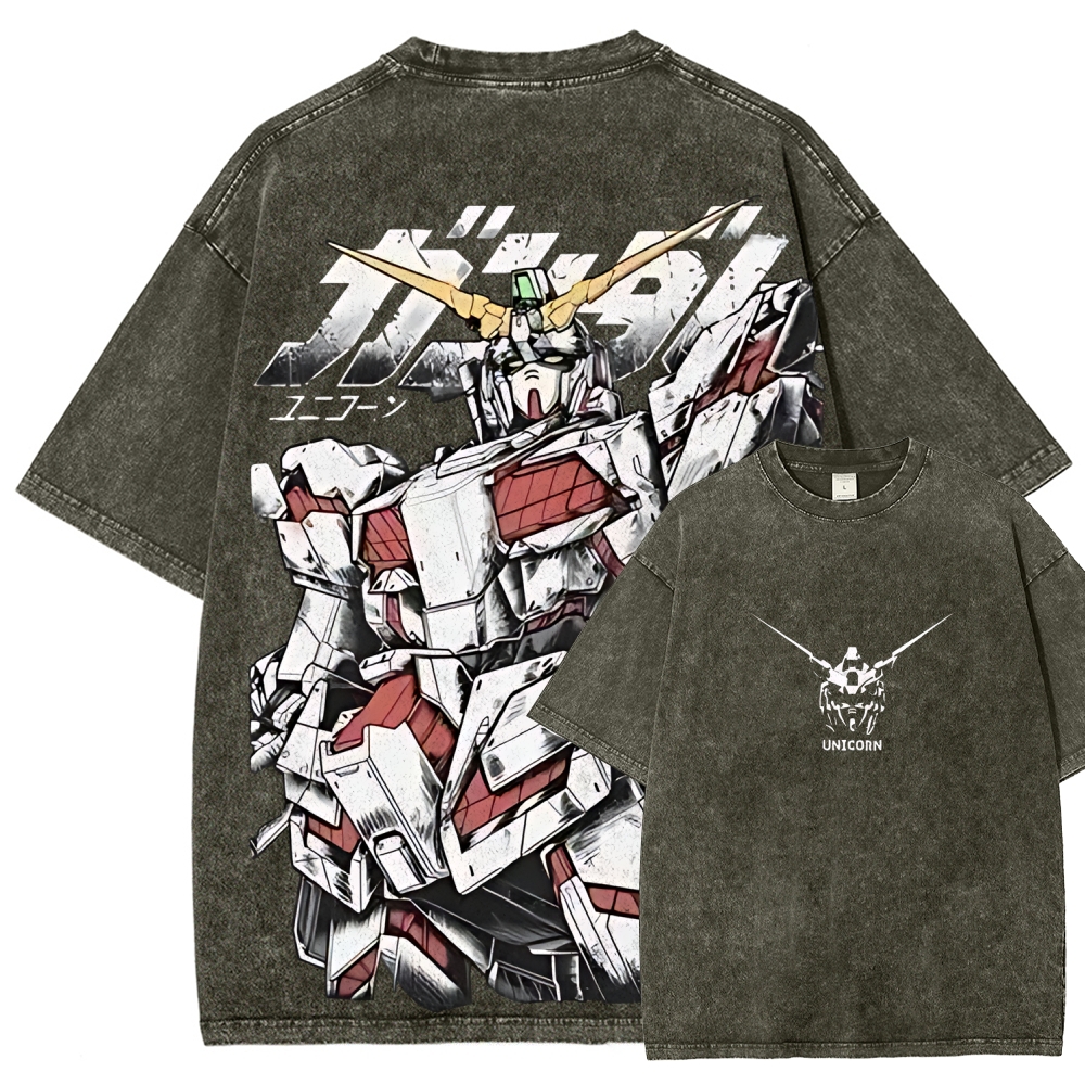 RX-78-2 RX-0 Unicorn Gundam | Unisex Fit Washed T-Shirt 2512000836