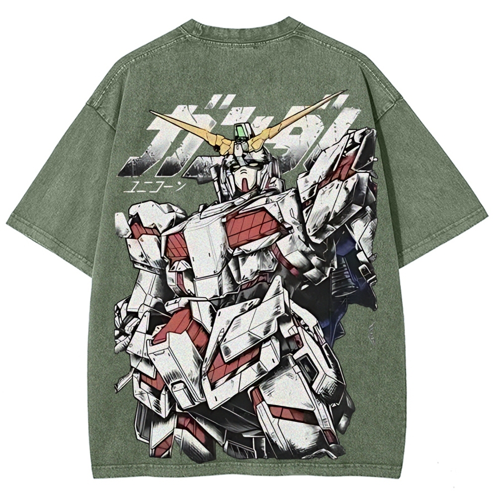 RX-78-2 RX-0 Unicorn Gundam | Unisex Fit Washed T-Shirt 2512000836