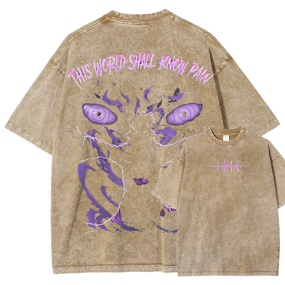 Naruto Pain Shinratensei | Unisex Fit Washed T-Shirt 2512003929