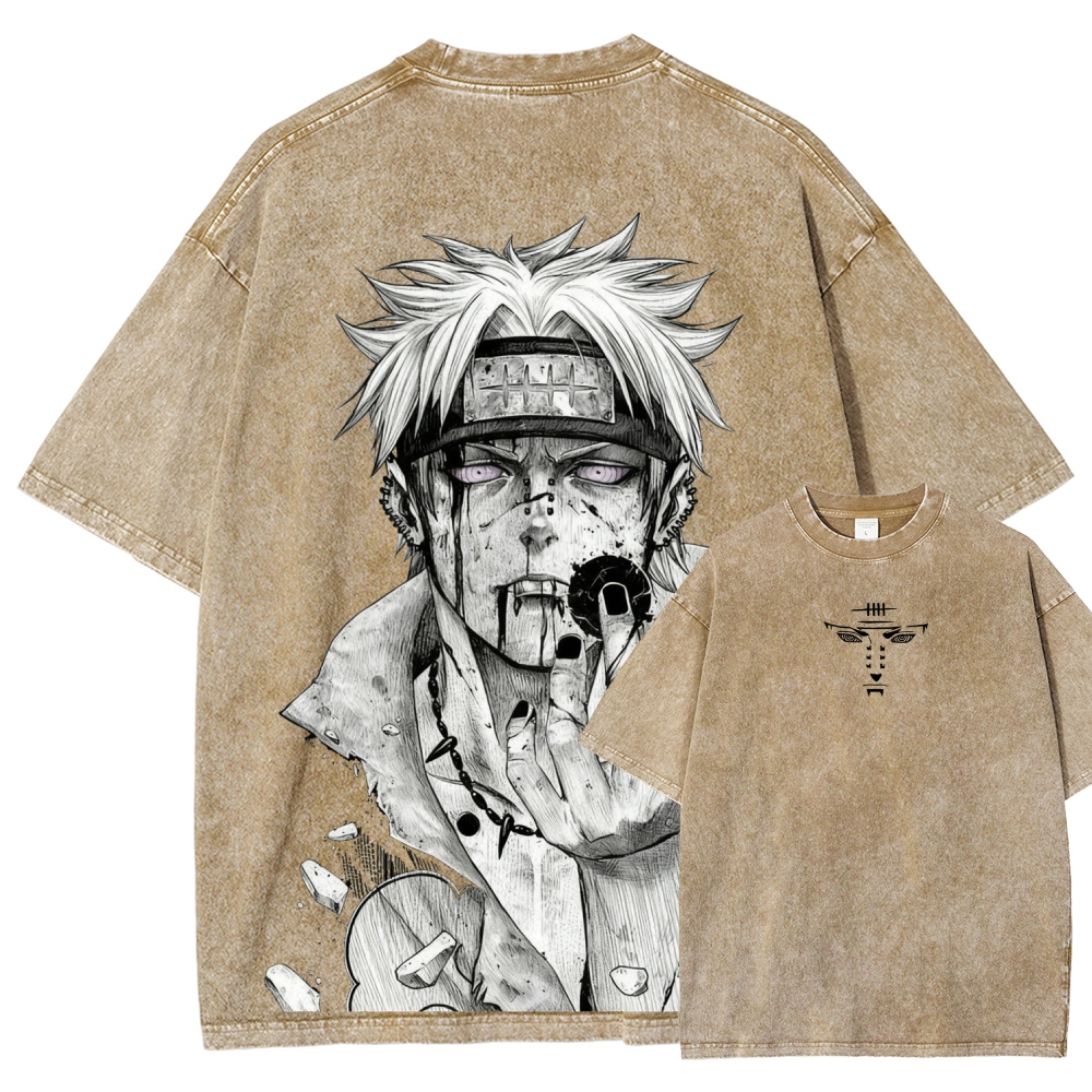 Naruto Pain Shinratensei | Unisex Fit Washed T-Shirt 2512004384