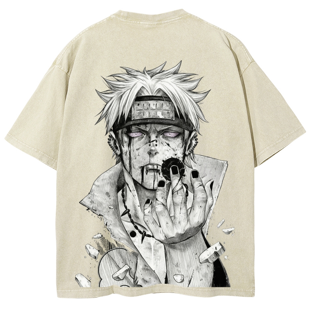 Naruto Pain Shinratensei | Unisex Fit Washed T-Shirt 2512004384