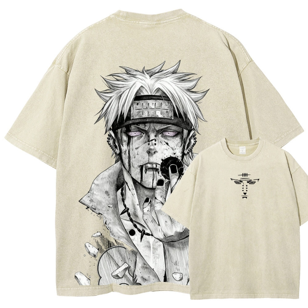 Naruto Pain Shinratensei | Unisex Fit Washed T-Shirt 2512004384