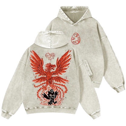 WarGreymon Digimon Adventure | Unisex Casual Printed Double-sided Washed Hoodie