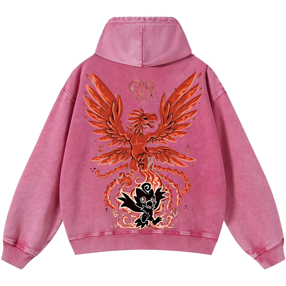 WarGreymon Digimon Adventure | Unisex Casual Printed Double-sided Washed Hoodie