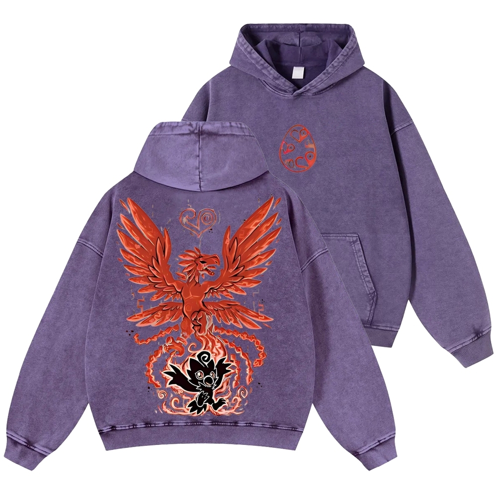 WarGreymon Digimon Adventure | Unisex Casual Printed Double-sided Washed Hoodie
