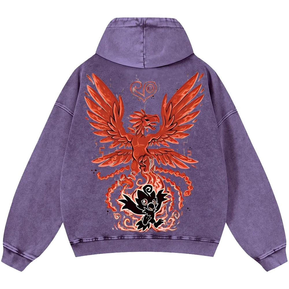 WarGreymon Digimon Adventure | Unisex Casual Printed Double-sided Washed Hoodie