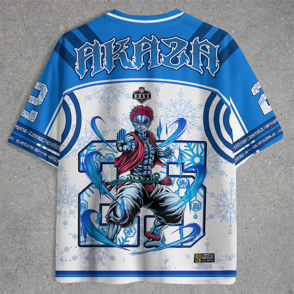 Akaza – Ice Fury Edition ❄️🔥 Jersey Shirts