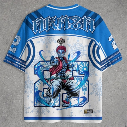 Akaza – Ice Fury Edition ❄️🔥 Jersey Shirts
