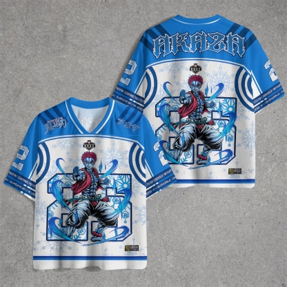 Akaza – Ice Fury Edition ❄️🔥 Jersey Shirts