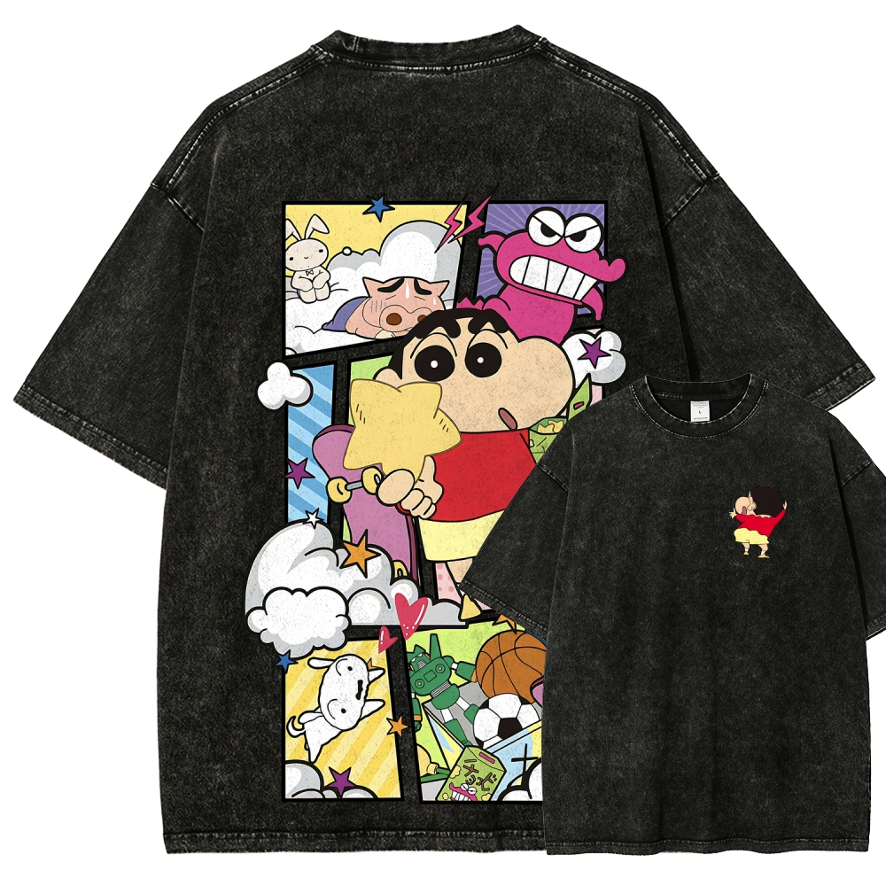 Crayon Shin-chan | Unisex Fit Washed T-Shirt 2601017532