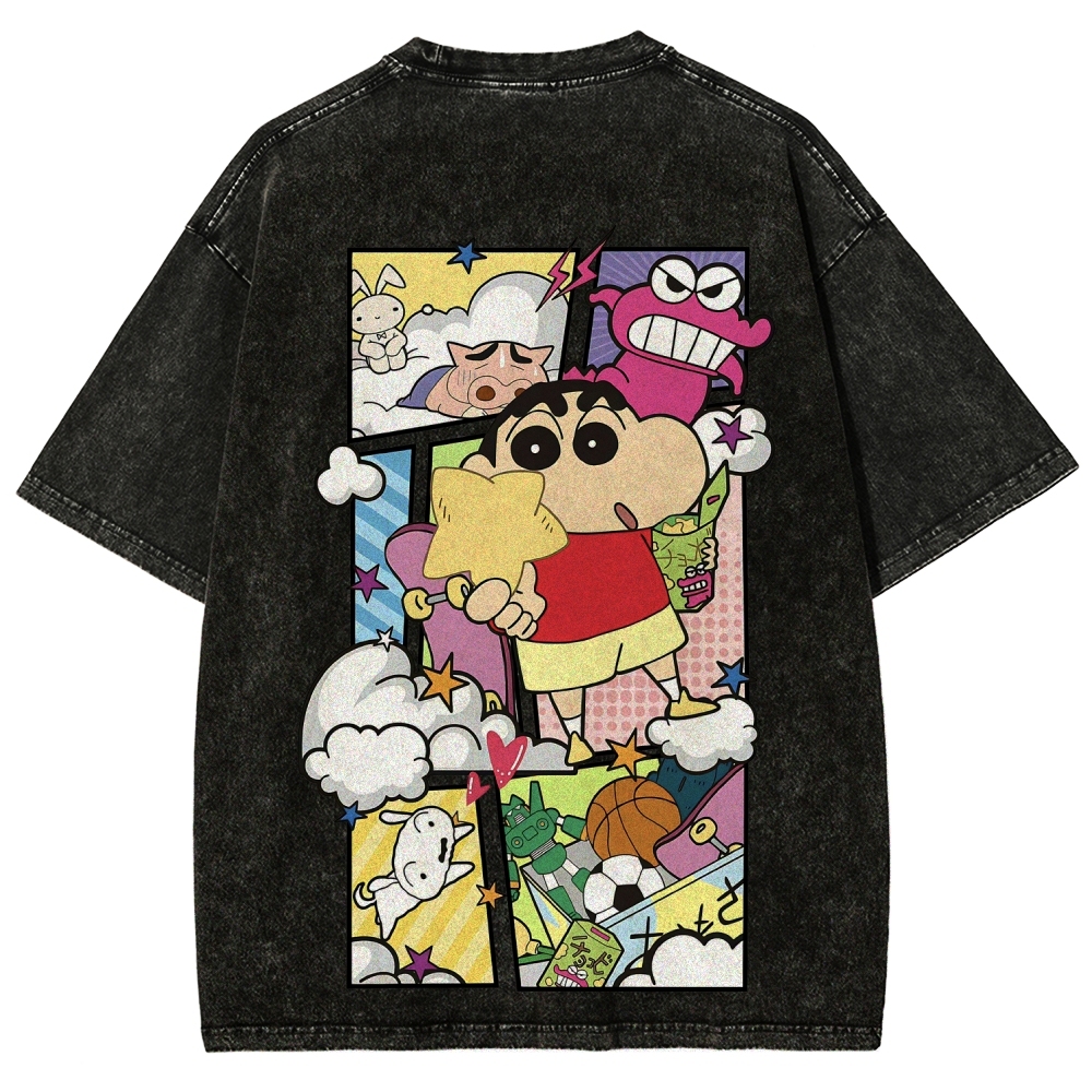 Crayon Shin-chan | Unisex Fit Washed T-Shirt 2601017532