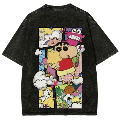 Crayon Shin-chan | Unisex Fit Washed T-Shirt 2601017532
