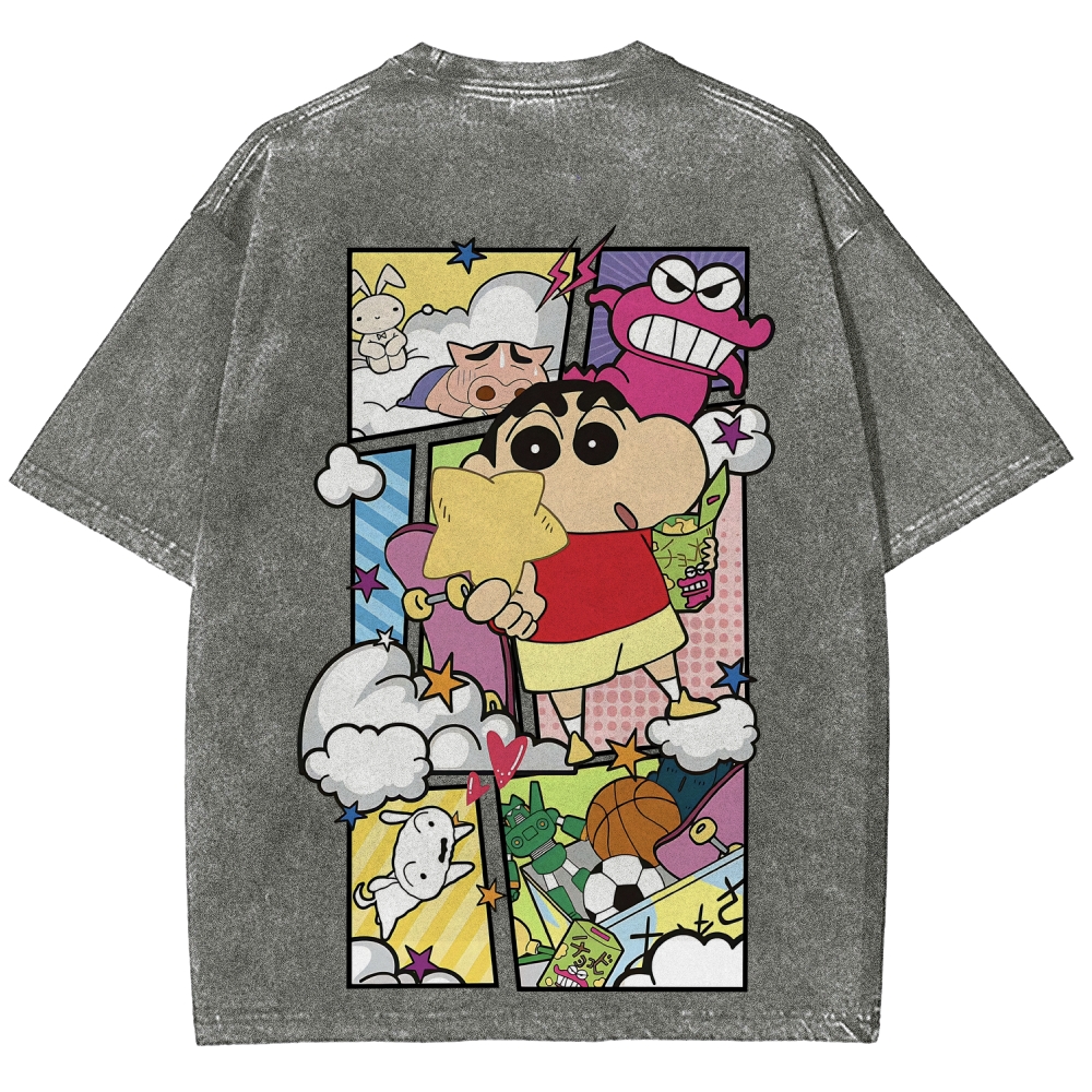 Crayon Shin-chan | Unisex Fit Washed T-Shirt 2601017532