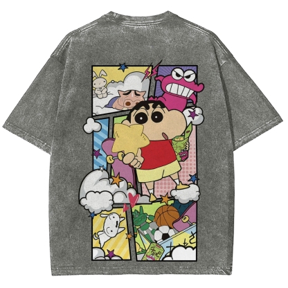 Crayon Shin-chan | Unisex Fit Washed T-Shirt 2601017532