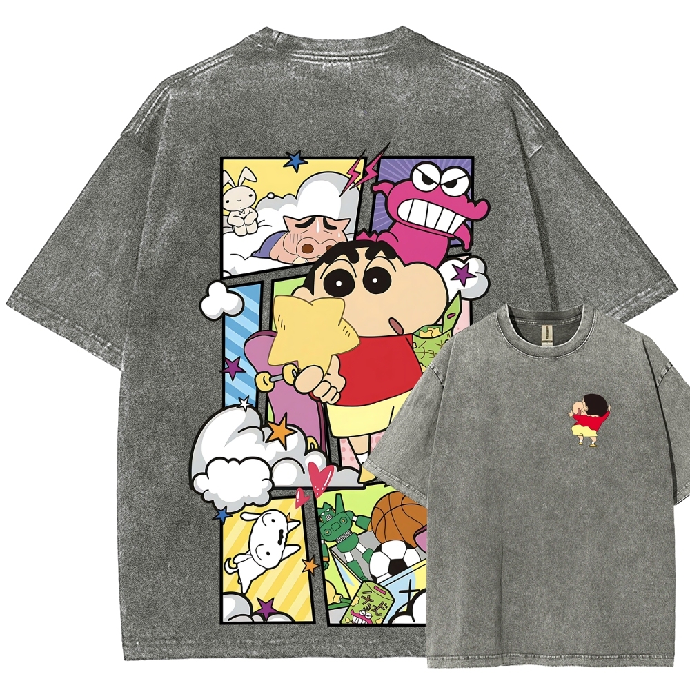 Crayon Shin-chan | Unisex Fit Washed T-Shirt 2601017532