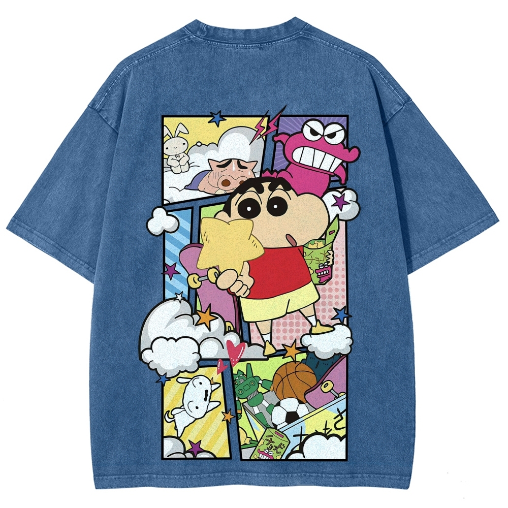 Crayon Shin-chan | Unisex Fit Washed T-Shirt 2601017532