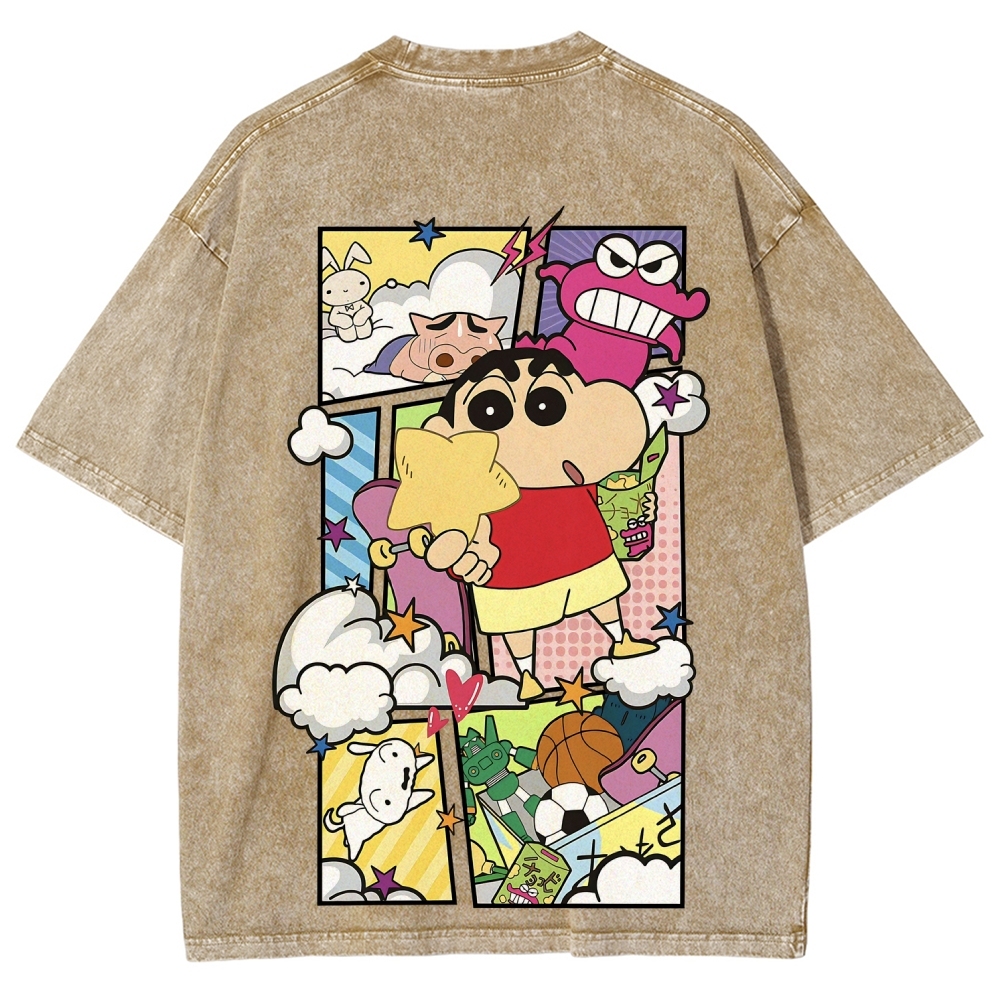 Crayon Shin-chan | Unisex Fit Washed T-Shirt 2601017532