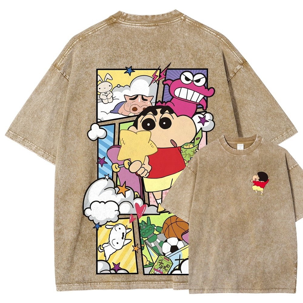 Crayon Shin-chan | Unisex Fit Washed T-Shirt 2601017532
