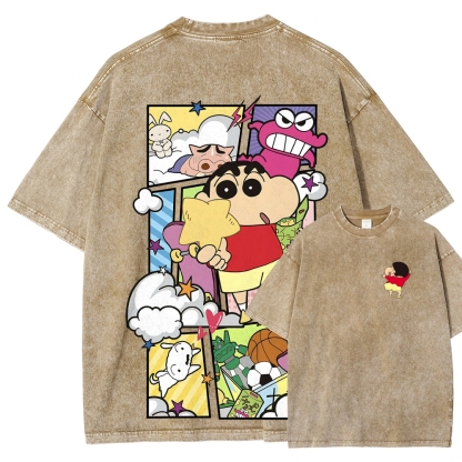 Crayon Shin-chan | Unisex Fit Washed T-Shirt 2601017532