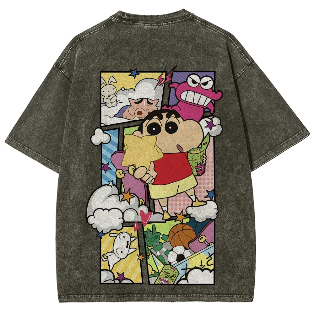 Crayon Shin-chan | Unisex Fit Washed T-Shirt 2601017532