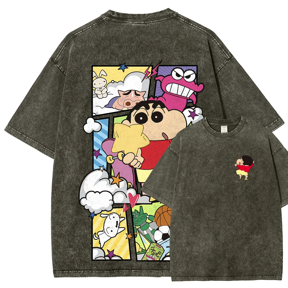 Crayon Shin-chan | Unisex Fit Washed T-Shirt 2601017532