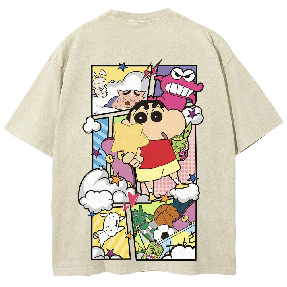 Crayon Shin-chan | Unisex Fit Washed T-Shirt 2601017532