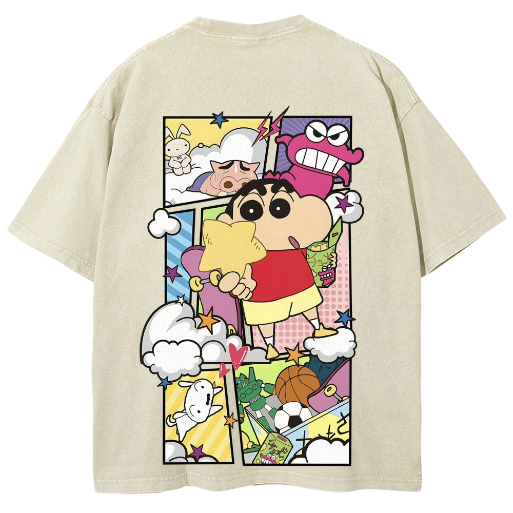 Crayon Shin-chan | Unisex Fit Washed T-Shirt 2601017532