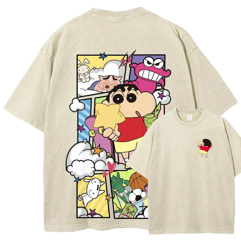 Crayon Shin-chan | Unisex Fit Washed T-Shirt 2601017532