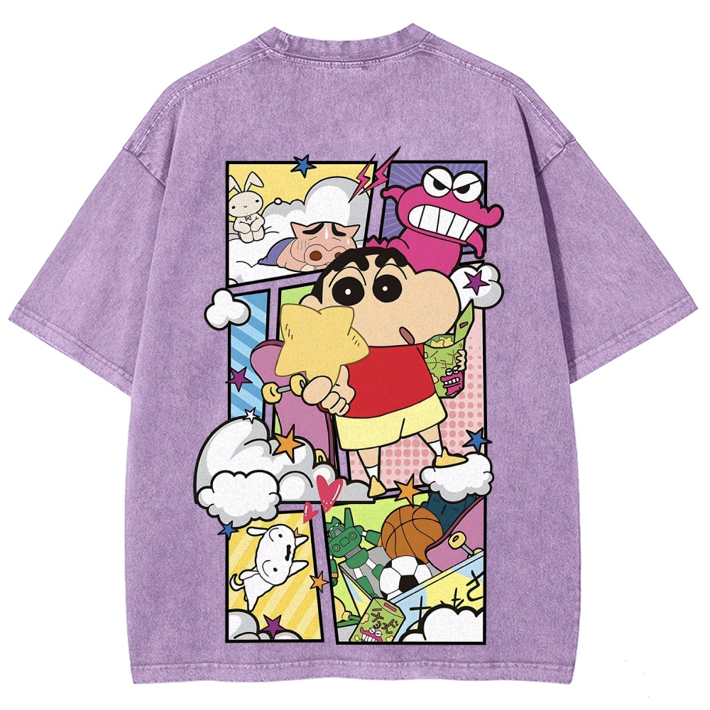 Crayon Shin-chan | Unisex Fit Washed T-Shirt 2601017532