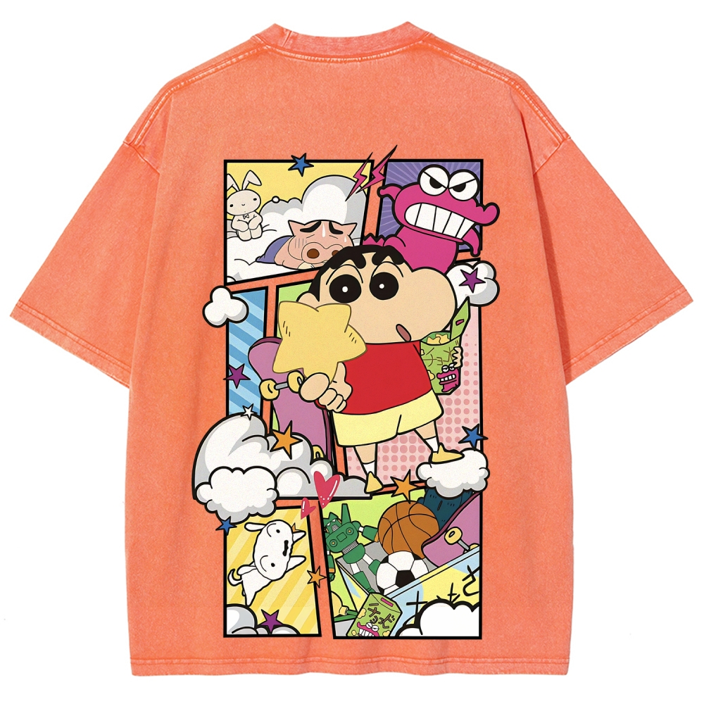 Crayon Shin-chan | Unisex Fit Washed T-Shirt 2601017532
