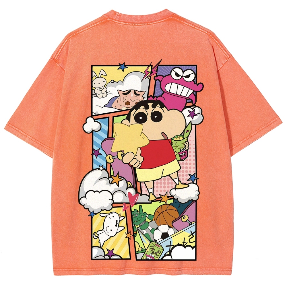 Crayon Shin-chan | Unisex Fit Washed T-Shirt 2601017532