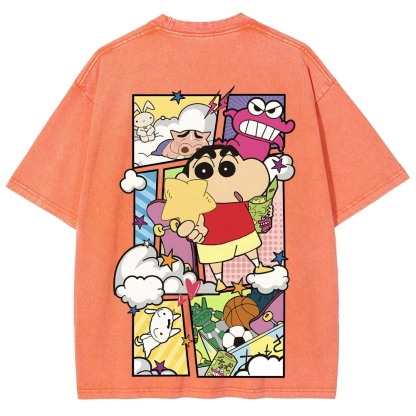 Crayon Shin-chan | Unisex Fit Washed T-Shirt 2601017532