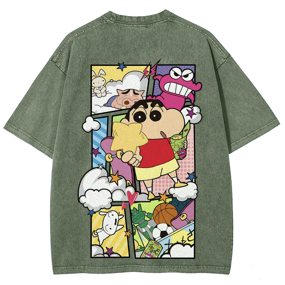 Crayon Shin-chan | Unisex Fit Washed T-Shirt 2601017532