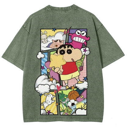 Crayon Shin-chan | Unisex Fit Washed T-Shirt 2601017532