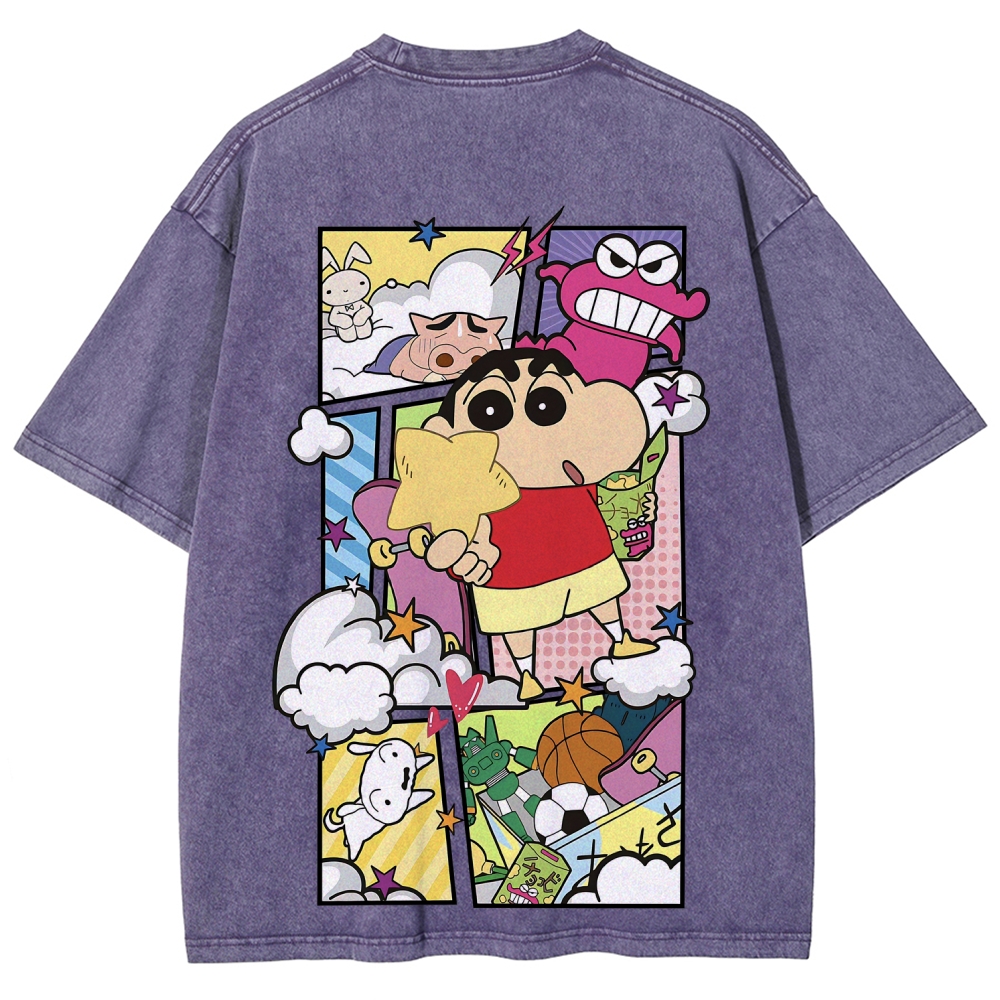 Crayon Shin-chan | Unisex Fit Washed T-Shirt 2601017532