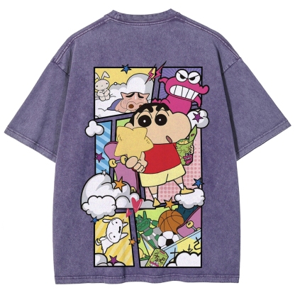 Crayon Shin-chan | Unisex Fit Washed T-Shirt 2601017532