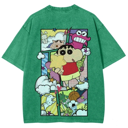 Crayon Shin-chan | Unisex Fit Washed T-Shirt 2601017532