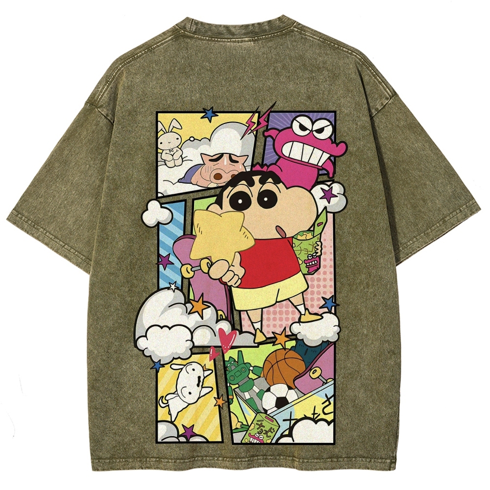 Crayon Shin-chan | Unisex Fit Washed T-Shirt 2601017532