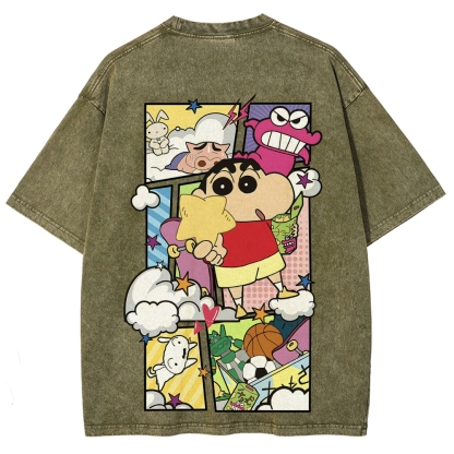 Crayon Shin-chan | Unisex Fit Washed T-Shirt 2601017532