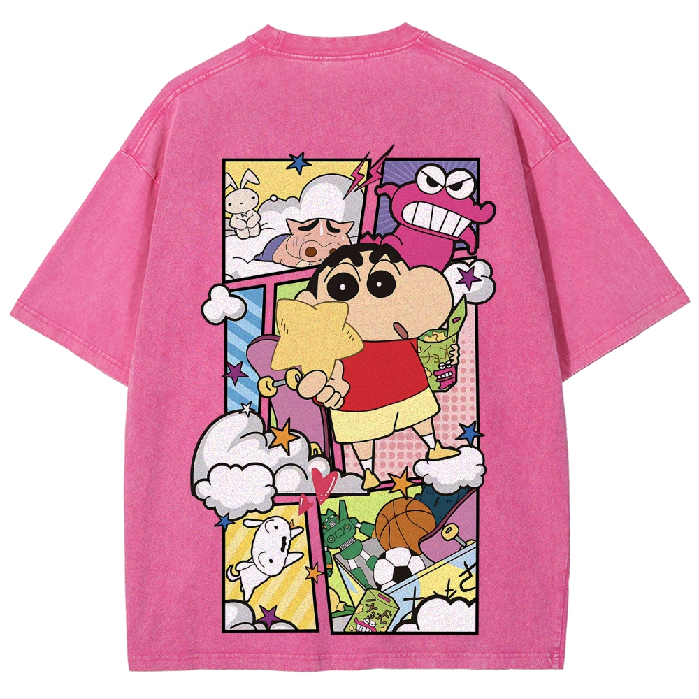 Crayon Shin-chan | Unisex Fit Washed T-Shirt 2601017532